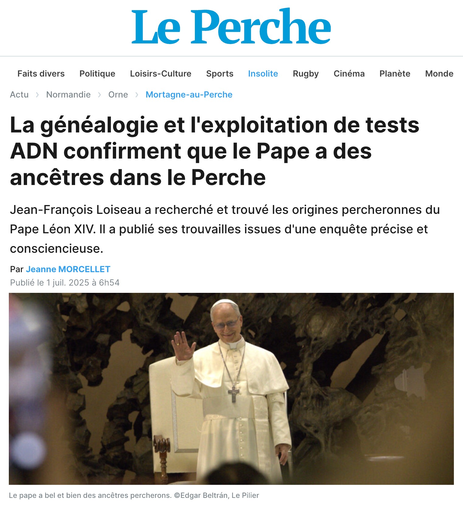 Article publié le 1 juillet 2025 dans Le Perche