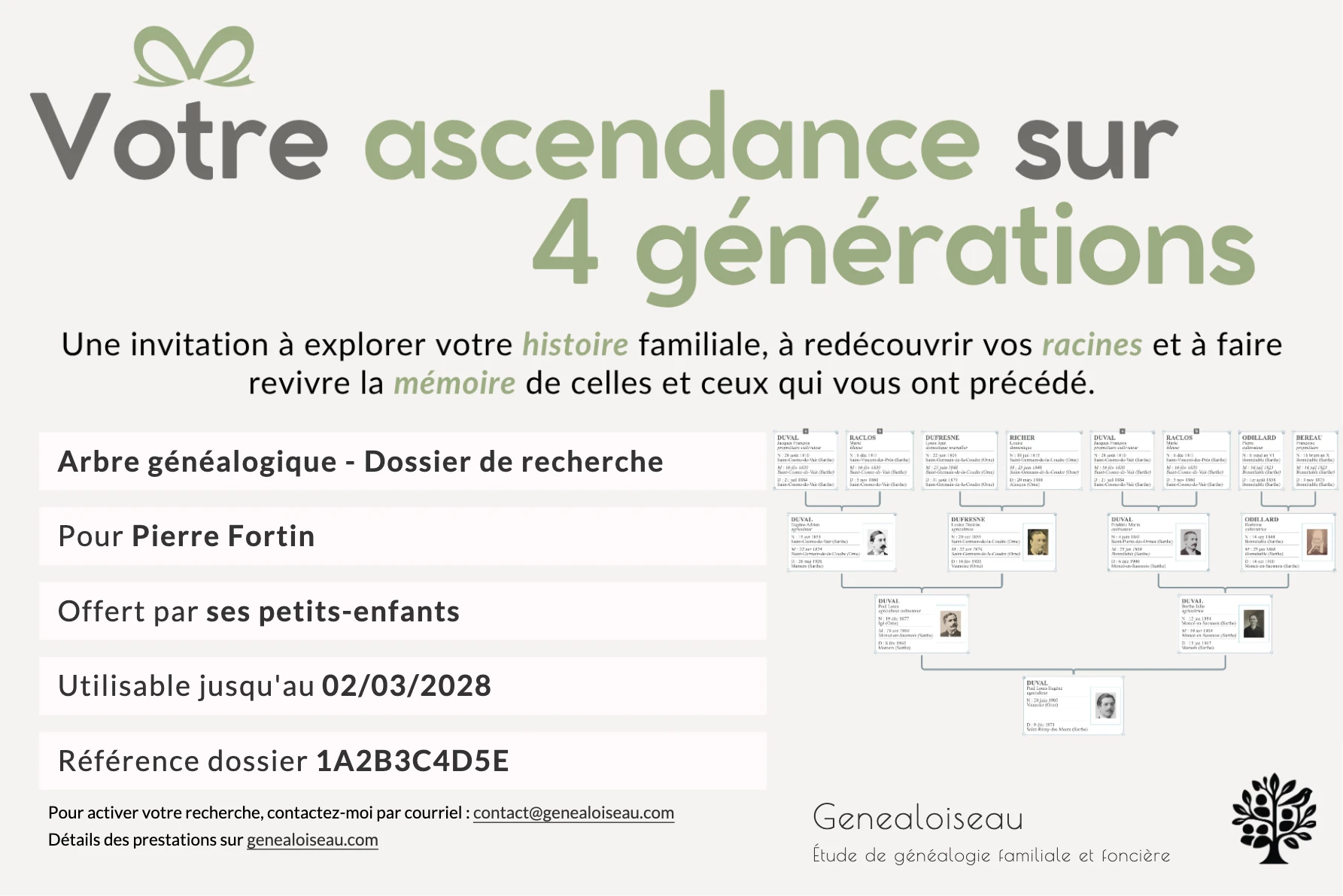 Pack cadeau généalogique