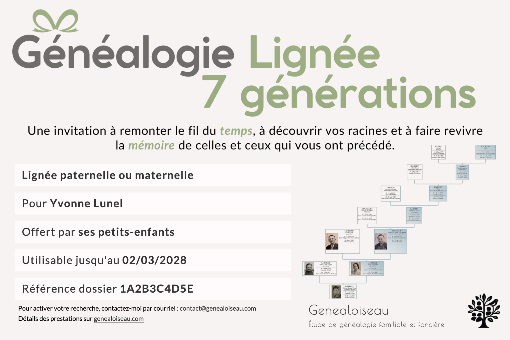 Pack cadeau généalogique