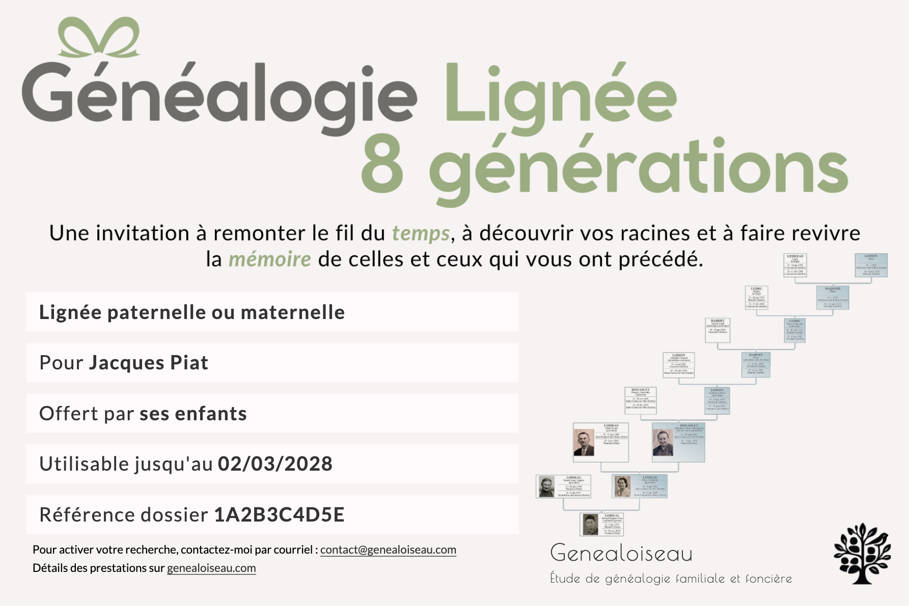 Pack cadeau généalogique